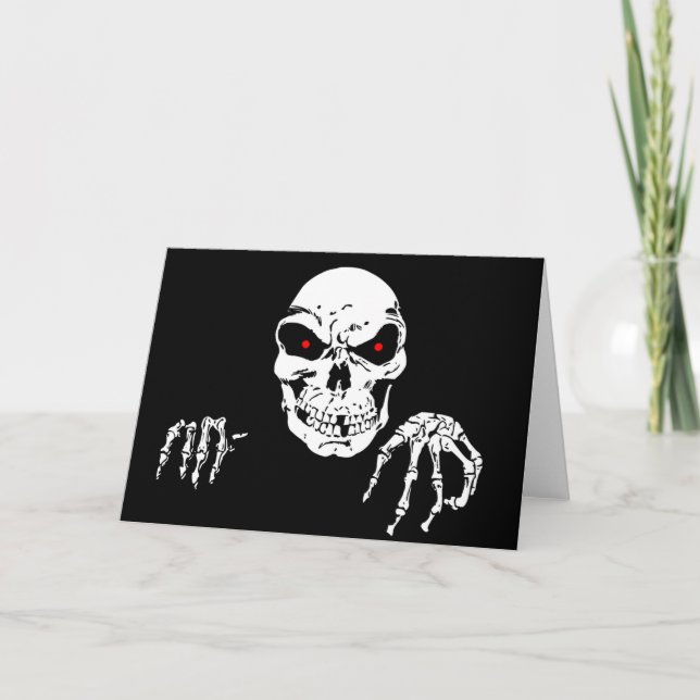 Tarjeta de felicitación de Halloween/Skeleton (Anverso)