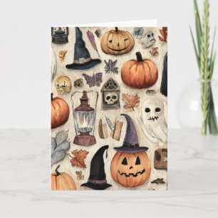 Tarjeta de felicitación de Halloween - Temporada e