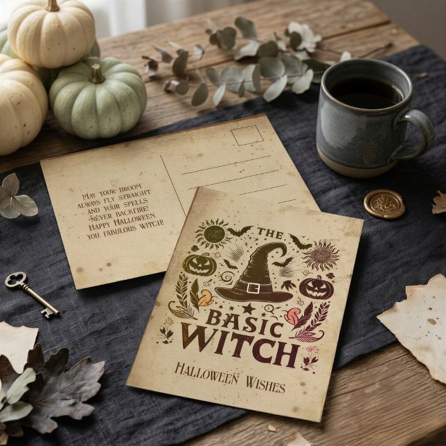 Tarjeta de Felicitación de Halloween Vintage Witch (Subido por el creador)
