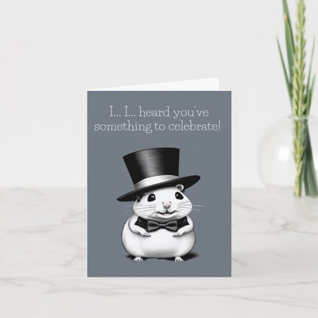 Tarjeta de felicitación de hamster nervioso (Anverso)