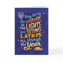 Tarjeta de felicitación de Hanukkah sin foto de lu