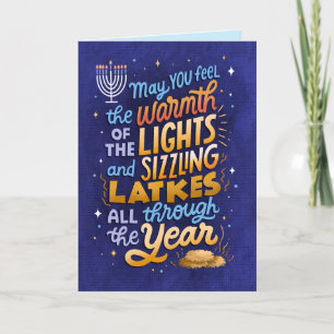 Tarjeta de felicitación de Hanukkah sin foto de lu