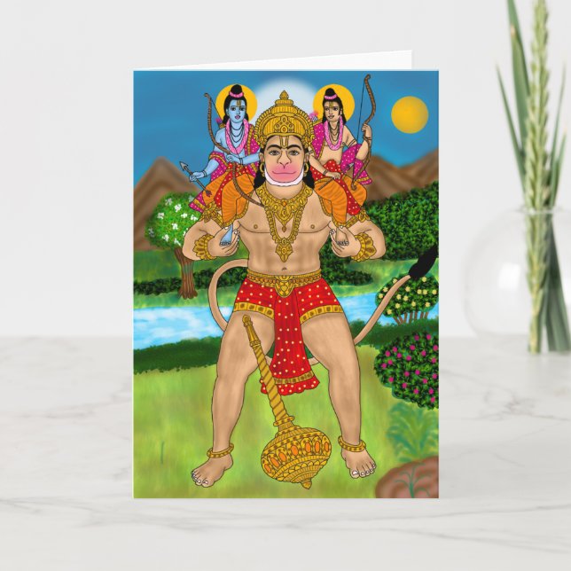Tarjeta de felicitación de Hanuman (Anverso)