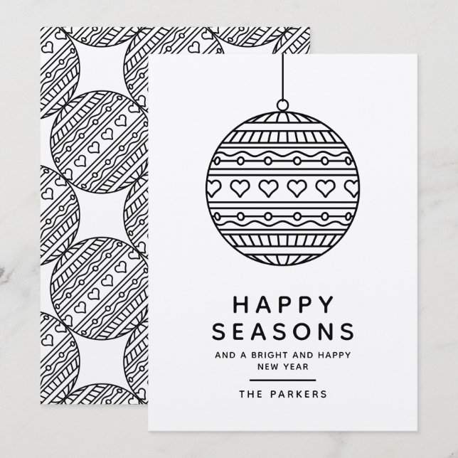 Tarjeta de felicitación de Happy Seasons con el ba (Anverso / Reverso)