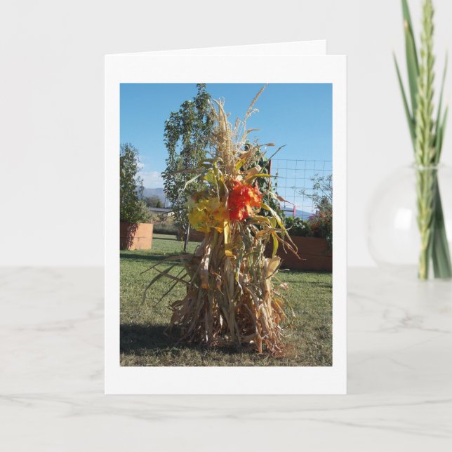 Tarjeta de felicitación de haz de tallos de maíz e (Anverso)