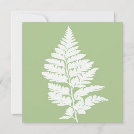 Tarjeta de felicitación de helecho verde y blanco