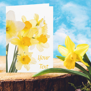 Tarjeta de felicitación de hermosos narcisos