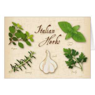 Tarjeta de felicitación de hierbas italianas