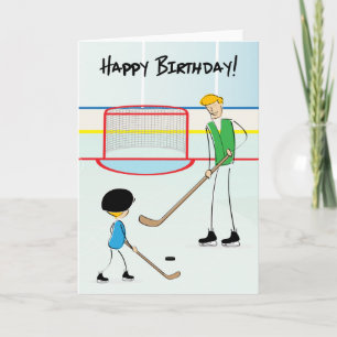 Tarjeta de felicitación de hockey sobre césped fel