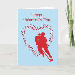 Tarjeta de felicitación de hockey sobre el día de 