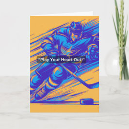 Tarjeta de felicitación de hockey sobre hielo "¡Ju