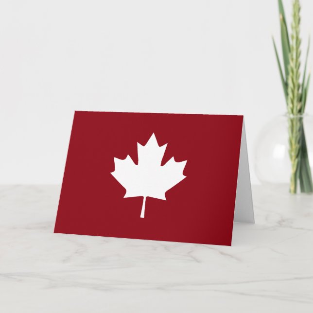 Tarjeta de felicitación de hoja de arce de Canadá  (Anverso)