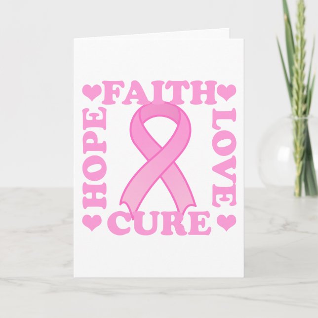 Tarjeta de felicitación de Hope Faith Love Cure (Anverso)