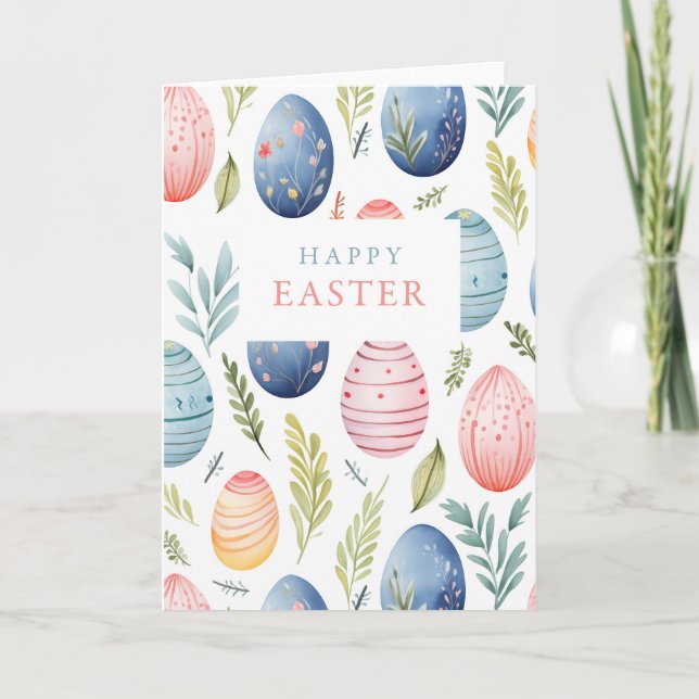 Tarjeta de felicitación de huevo de pascua de la e (Anverso)