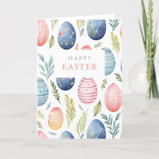 Tarjeta de felicitación de huevo de pascua de la e