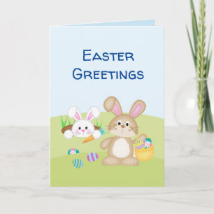Tarjeta de felicitación de huevos de Pascua