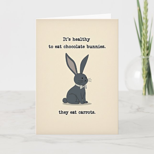 Tarjeta de Felicitación de Humor de Conejo (Anverso)