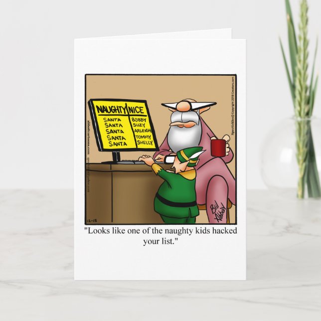 Tarjeta de felicitación de humor para navidades (Anverso)