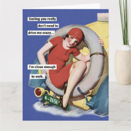Tarjeta de felicitación de Humor Retro Loco