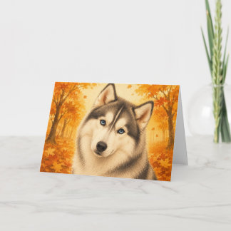 Tarjeta de felicitación de Husky Siberiano