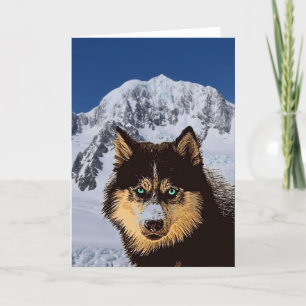 Tarjeta de felicitación de Husky Siberiano