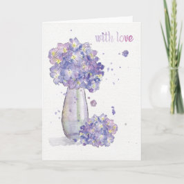 Tarjeta de felicitación de Hydrangea "con amor" po