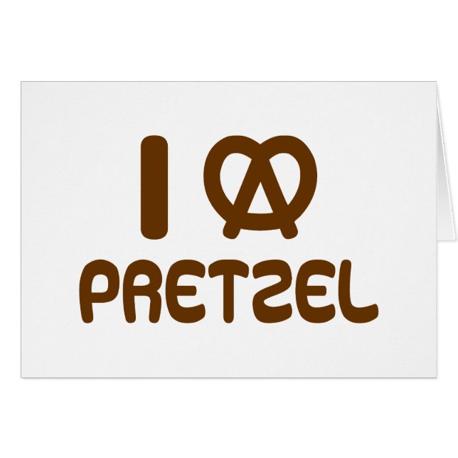 Tarjeta de felicitación de I Heart Pretzel (Anverso (Horizontal))