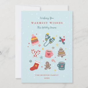 Tarjeta de Felicitación de Iconos de Navidad e Inv