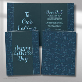 Tarjeta de felicitación de iconos neón azul oscuro