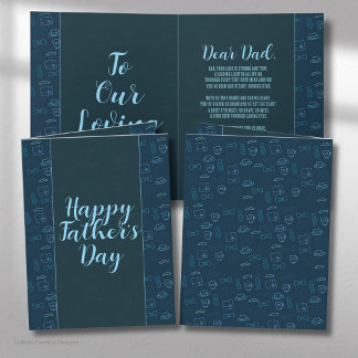 Tarjeta de felicitación de iconos neón azul oscuro