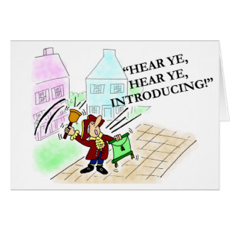 Tarjeta de felicitación de introducción al vendedo
