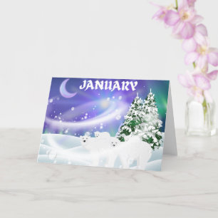 Tarjeta de Felicitación de Invierno de Enero