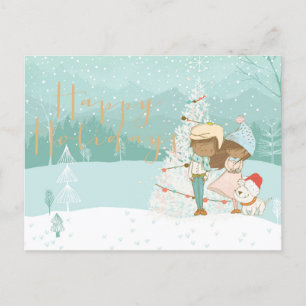 Tarjeta de felicitación de invierno para niños neg