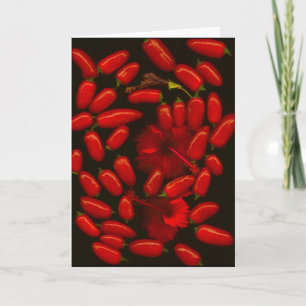 Tarjeta de felicitación de Jalapeños y del hibisco