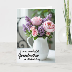 Tarjeta de Felicitación de Jarrón Floral