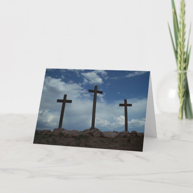 Tarjeta de felicitación de Jesucristo para tres cr (Anverso)
