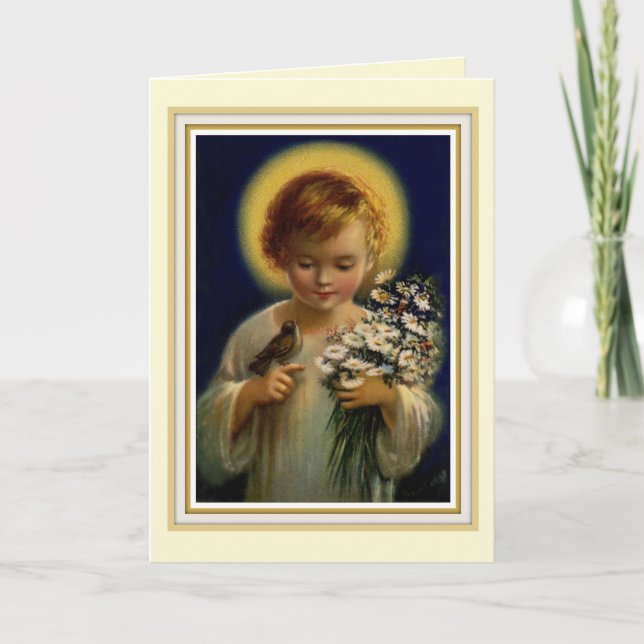 Tarjeta de felicitación de Jesús de 0015 niños (Anverso)