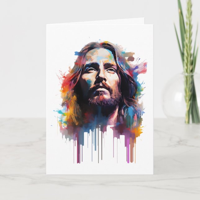 Tarjeta de felicitación de Jesús Portrait (Anverso)
