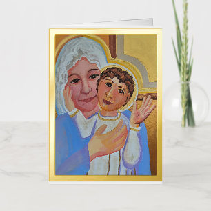 tarjeta de felicitación de Jesús y María