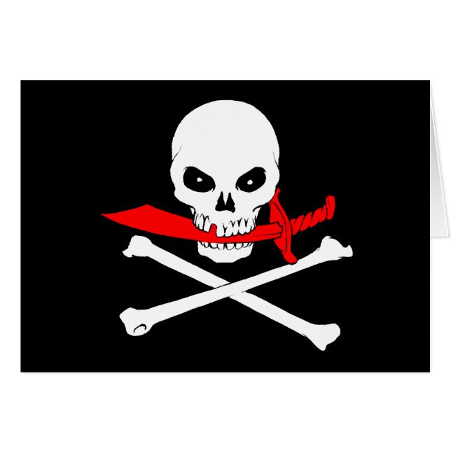 Tarjeta de felicitación de Jolly Roger (imbécil) (Anverso (Horizontal))