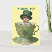 Tarjeta de felicitación de joven irlandés antiguo