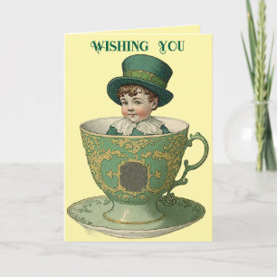 Tarjeta de felicitación de joven irlandés antiguo 