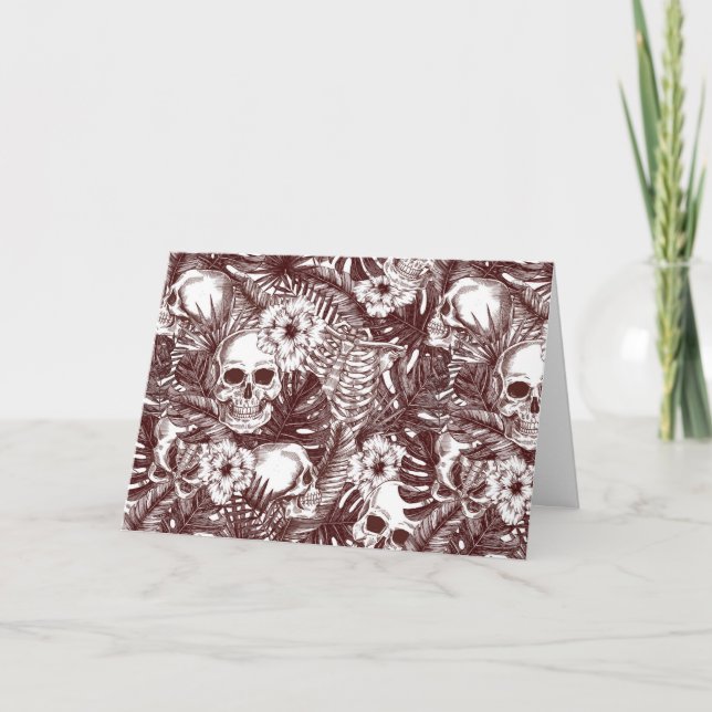 Tarjeta de felicitación de Jungle Skulls (en blanc (Anverso)