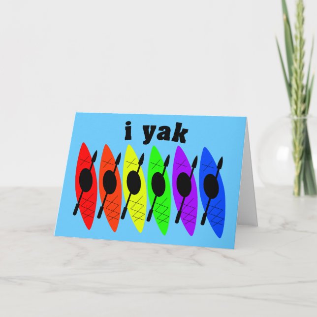 Tarjeta de felicitación de kayak para lesbianas ga (Anverso)