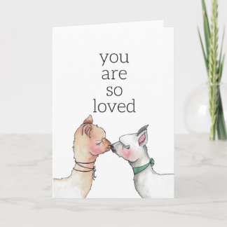 Tarjeta de felicitación de Kissing Llamas "You are