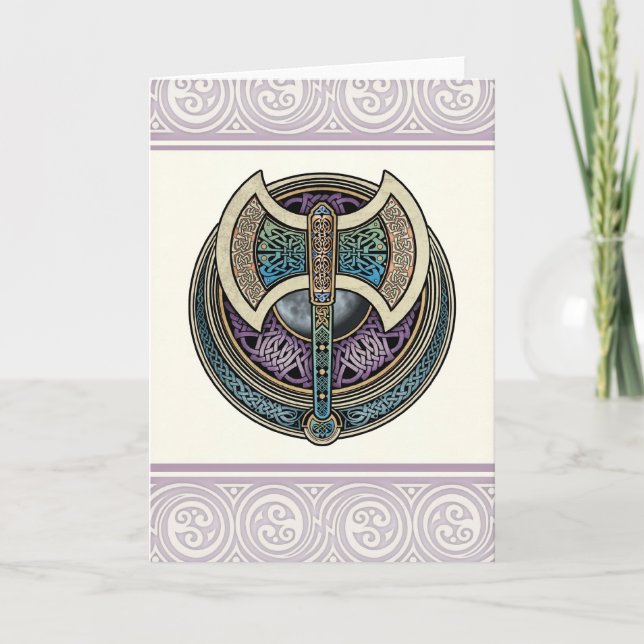 Tarjeta de felicitación de Knotwork Labrys (Anverso)