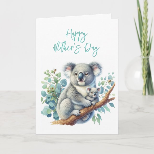 Tarjeta de felicitación de Koala por el Día de la  (Anverso)