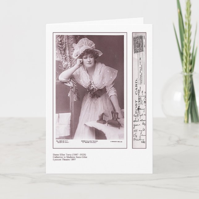 Tarjeta de felicitación de la actriz Ellen Terry (Anverso)