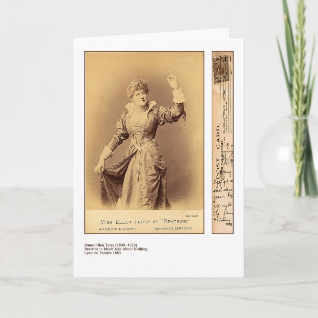 Tarjeta de felicitación de la actriz Ellen Terry (Anverso)