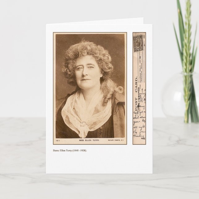 Tarjeta de felicitación de la actriz Ellen Terry (Anverso)